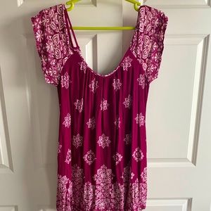 Maroon summer mini dress